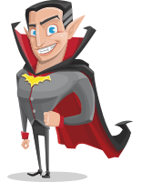 Funny Vampire Man Vector Cartoon Character AKA Dark-on Bites